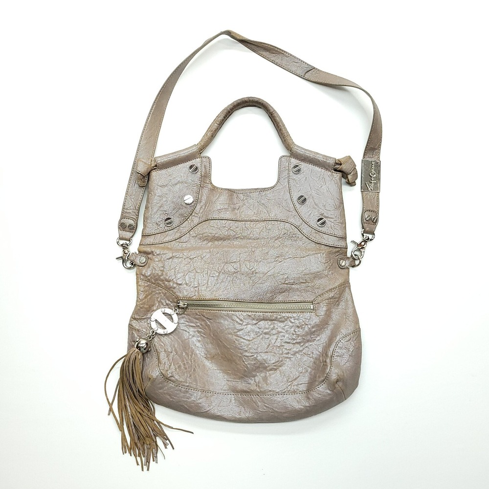 Foley & Corinna Purse Mid City Tote‎ Brown Taupe Pebbled Crossbody Hobo Zip